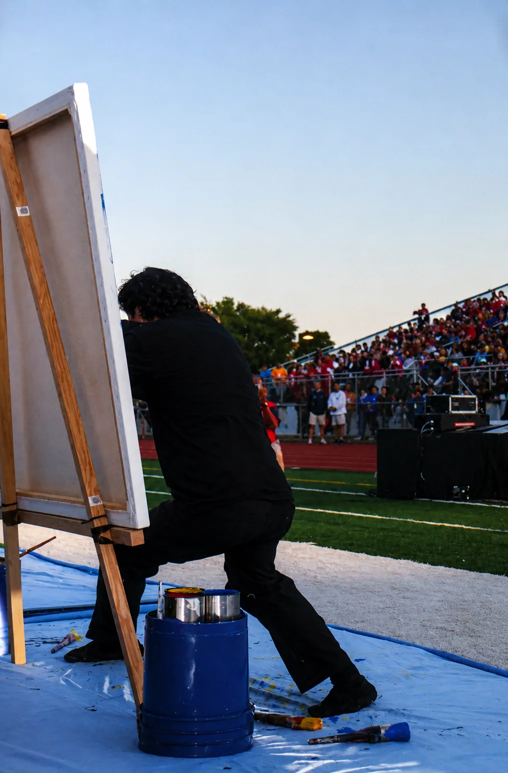 Michale painting eagle at Special Olympic CT